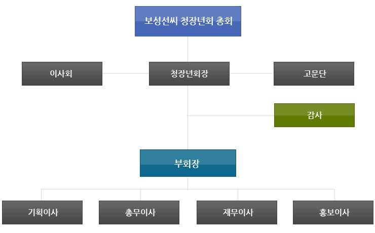 보성선씨 청장년회 조직도